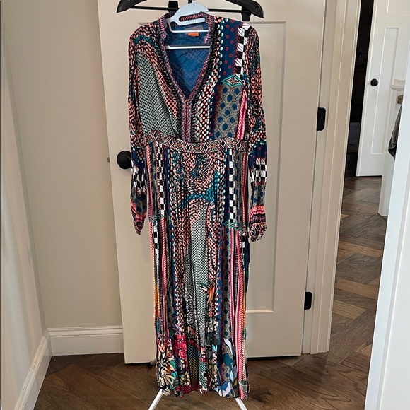 Anthropologie Colorful Patchwork Long Sleeve Dress - Picture 2 of 5